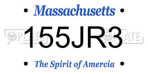 155JR3 Massachusetts License Plate