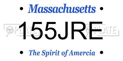 155JRE Massachusetts License Plate