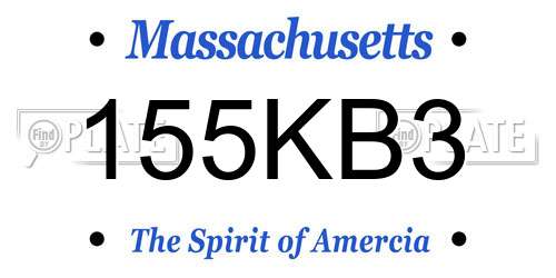 155KB3 Massachusetts License Plate