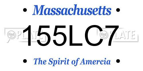 155LC7 Massachusetts License Plate