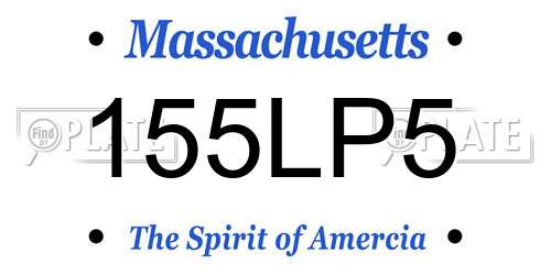 155LP5 Massachusetts License Plate