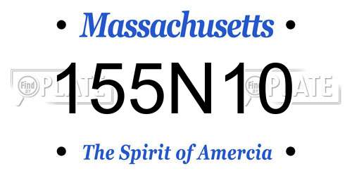 155N10 Massachusetts License Plate