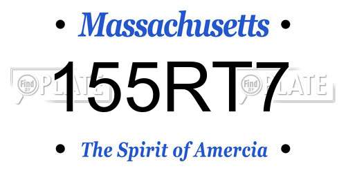 155RT7 Massachusetts License Plate