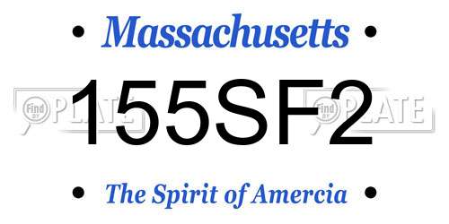 155SF2 Massachusetts License Plate