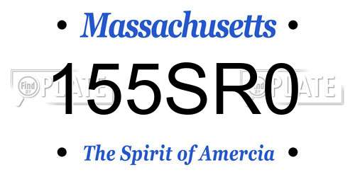 155SR0 Massachusetts License Plate
