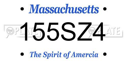155SZ4 Massachusetts License Plate