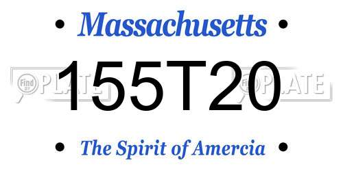155T20 Massachusetts License Plate