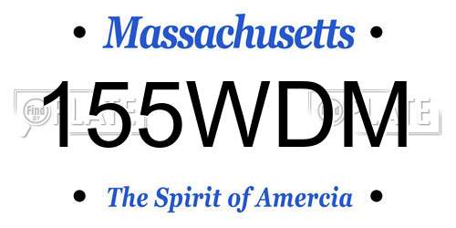 155WDM Massachusetts License Plate