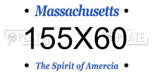 155X60 Massachusetts License Plate