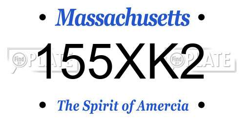 155XK2 Massachusetts License Plate