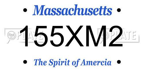 155XM2 Massachusetts License Plate