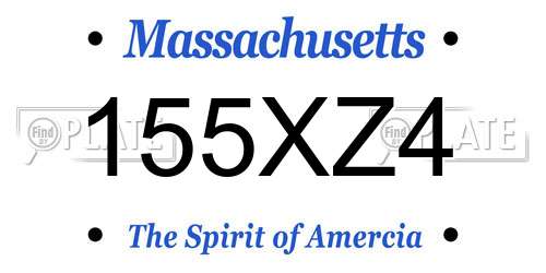 155XZ4 Massachusetts License Plate