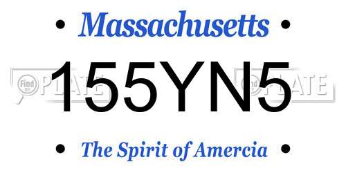 155YN5 Massachusetts License Plate