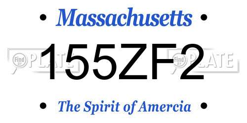 155ZF2 Massachusetts License Plate
