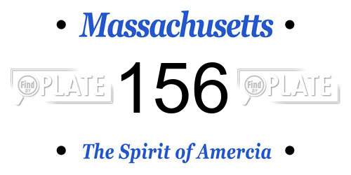 156 Massachusetts License Plate
