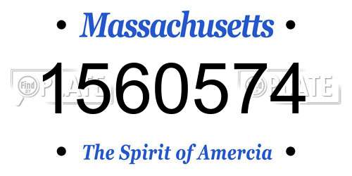 1560574 Massachusetts License Plate