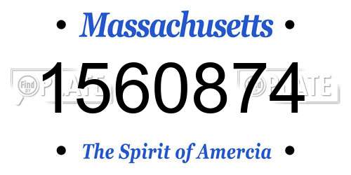 1560874 Massachusetts License Plate