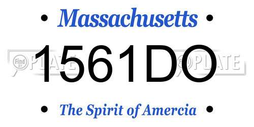 1561DO Massachusetts License Plate