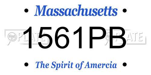 1561PB Massachusetts License Plate