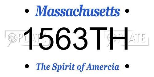 1563TH Massachusetts License Plate