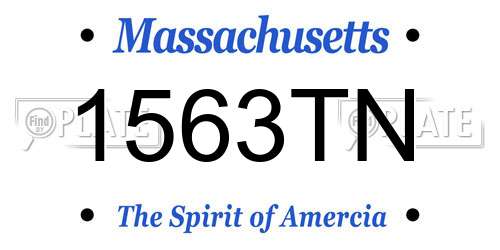 1563TN Massachusetts License Plate