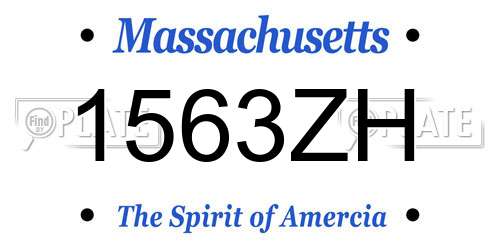 1563ZH Massachusetts License Plate