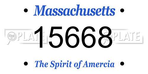 15668 Massachusetts License Plate