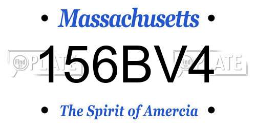 156BV4 Massachusetts License Plate