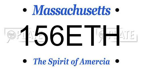 156ETH Massachusetts License Plate