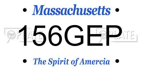 156GEP Massachusetts License Plate