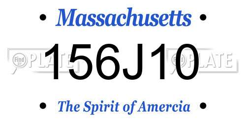 156J10 Massachusetts License Plate