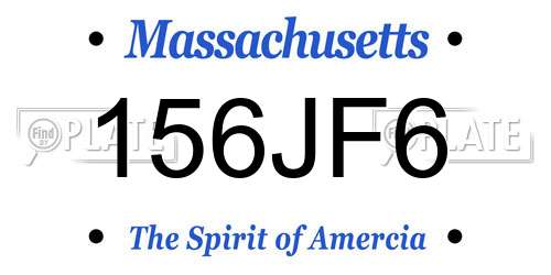 156JF6 Massachusetts License Plate