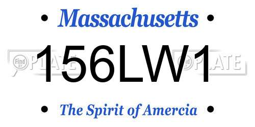 156LW1 Massachusetts License Plate