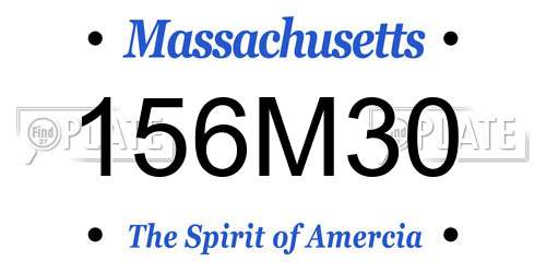 156M30 Massachusetts License Plate
