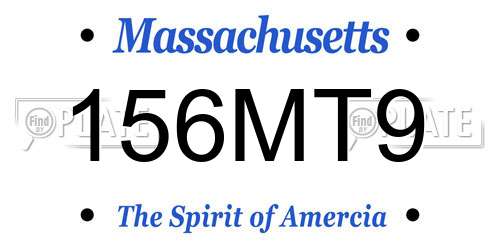 156MT9 Massachusetts License Plate