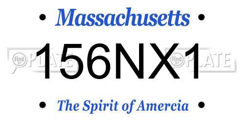 156NX1 Massachusetts License Plate