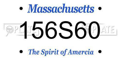 156S60 Massachusetts License Plate