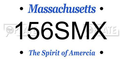 156SMX Massachusetts License Plate