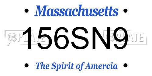 156SN9 Massachusetts License Plate