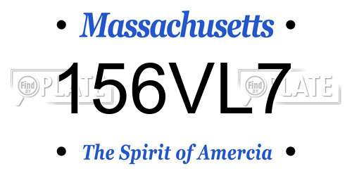 156VL7 Massachusetts License Plate