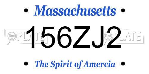 156ZJ2 Massachusetts License Plate