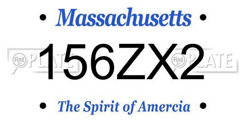 156ZX2 Massachusetts License Plate