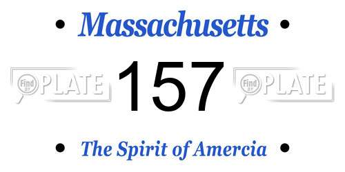 157 Massachusetts License Plate