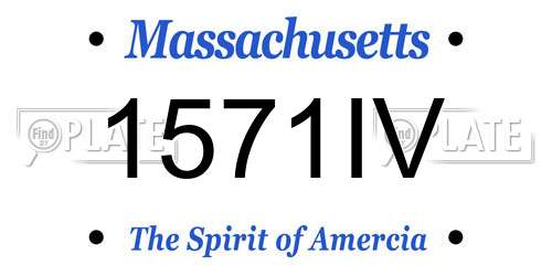 1571IV Massachusetts License Plate