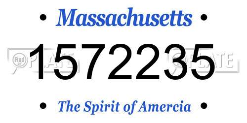 1572235 Massachusetts License Plate