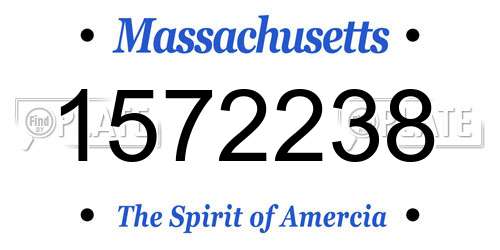 1572238 Massachusetts License Plate