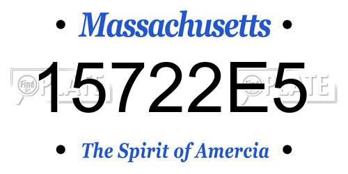 15722E5 Massachusetts License Plate
