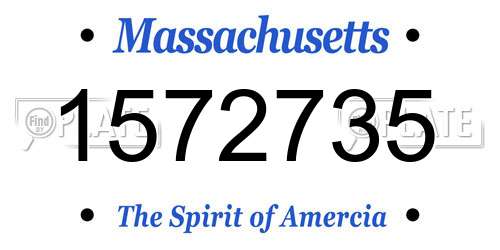 1572735 Massachusetts License Plate