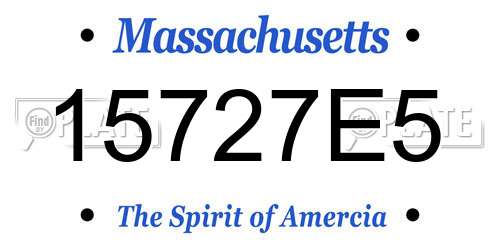 15727E5 Massachusetts License Plate