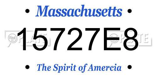 15727E8 Massachusetts License Plate